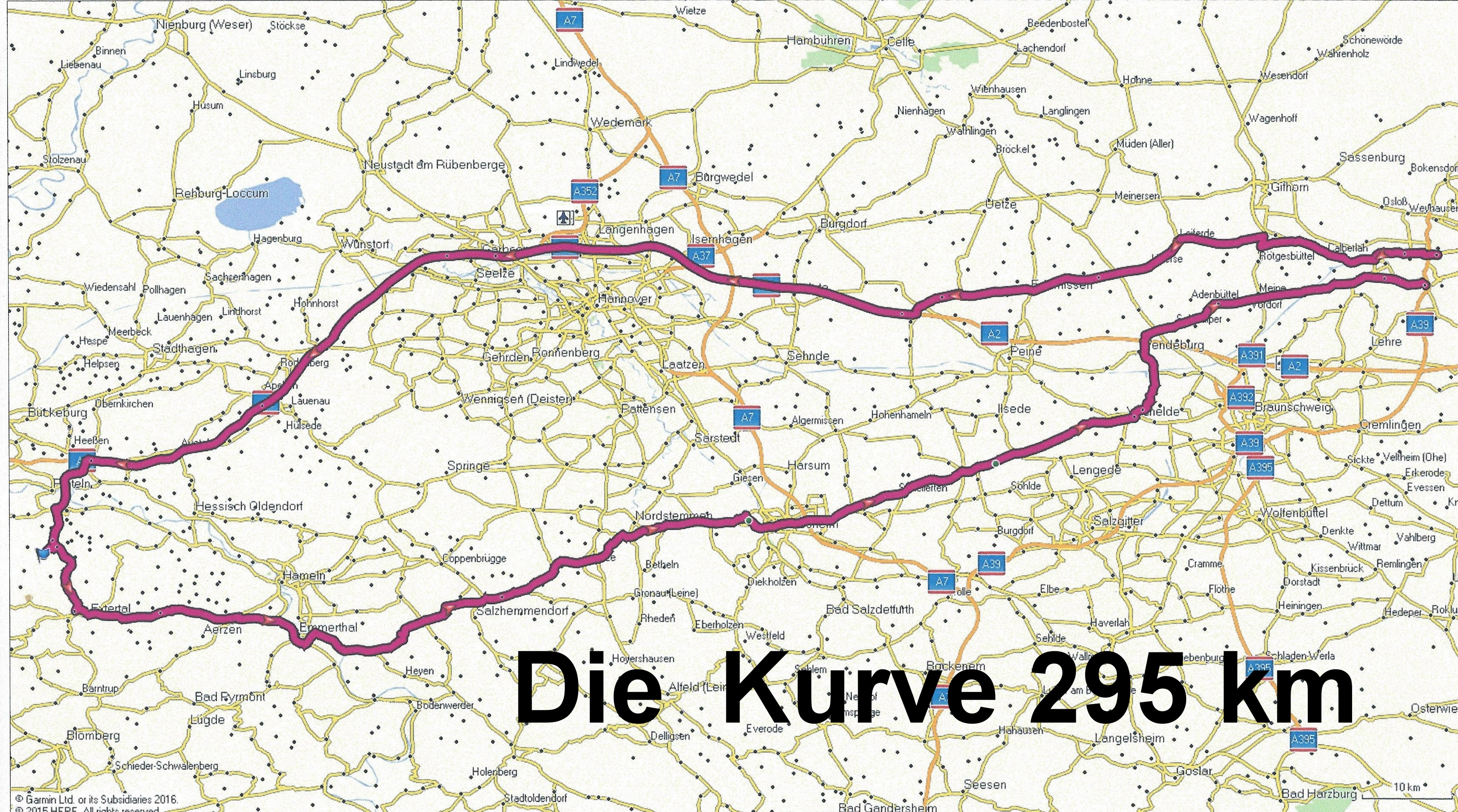 Holly-Tour: Die Kurve (früher Günters Kurve) @ Start: AutoUni Wolfsburg, Hermann-Münch-Str., Ziel: Günters Kurve | Extertal | Nordrhein-Westfalen | Deutschland